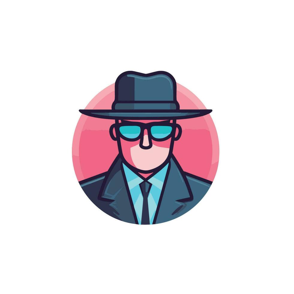 Vector of a stylish man wearing a hat and sunglasses