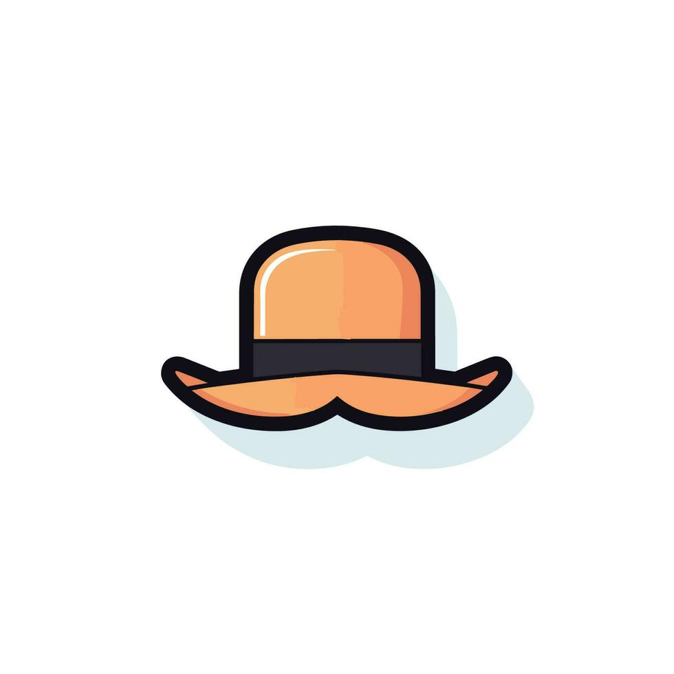 Vector of a flat hat with a comical mustache on top, creating a fun and quirky accessory