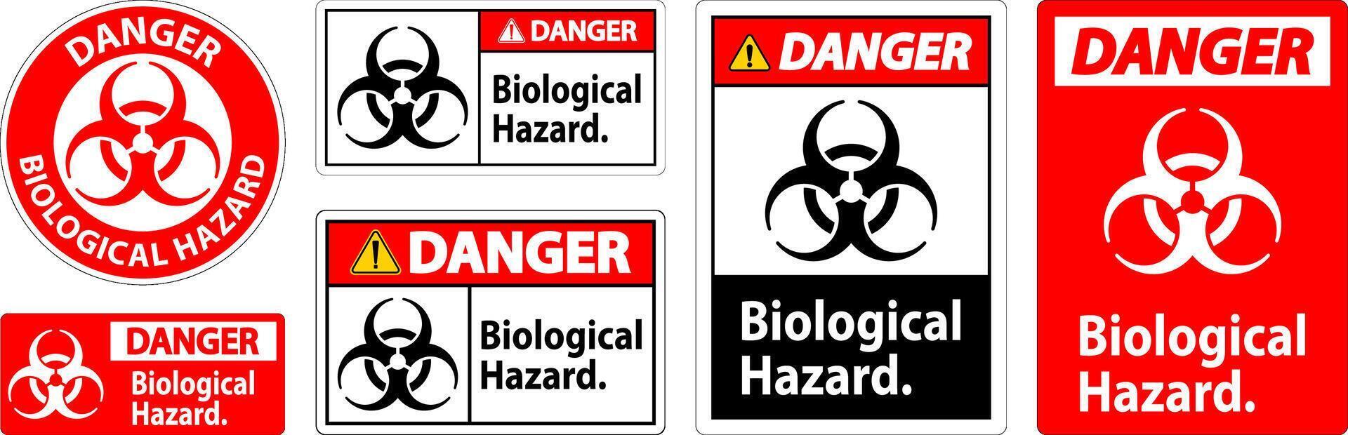 Danger Label Biological Hazard On White Background vector