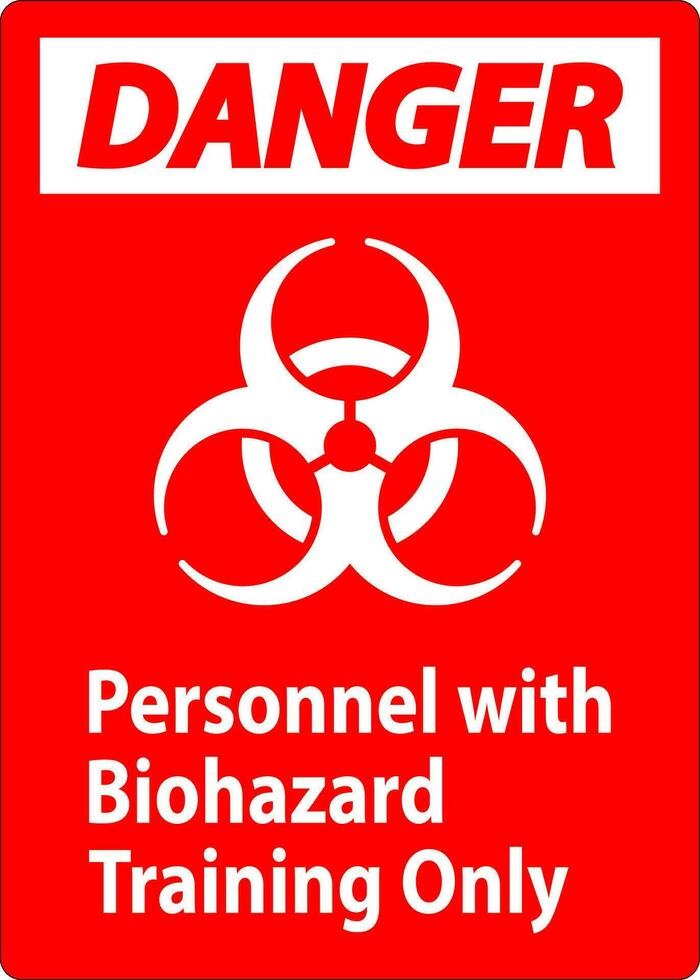 Danger Label Personnel With Biohazard Training Only vector