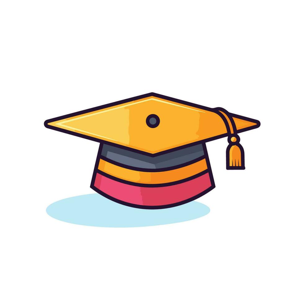 Vector of a graduation cap with a tassel