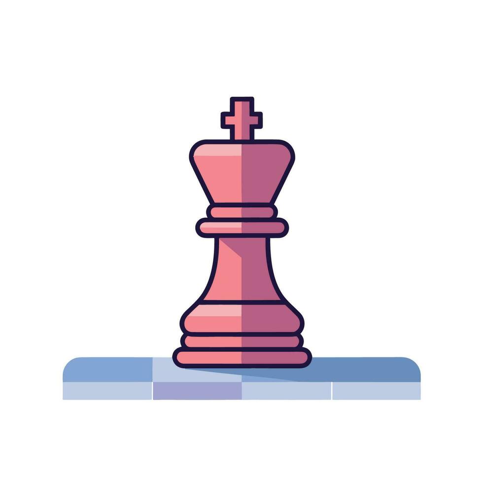 Vector of a pink chess piece on a flat table surface