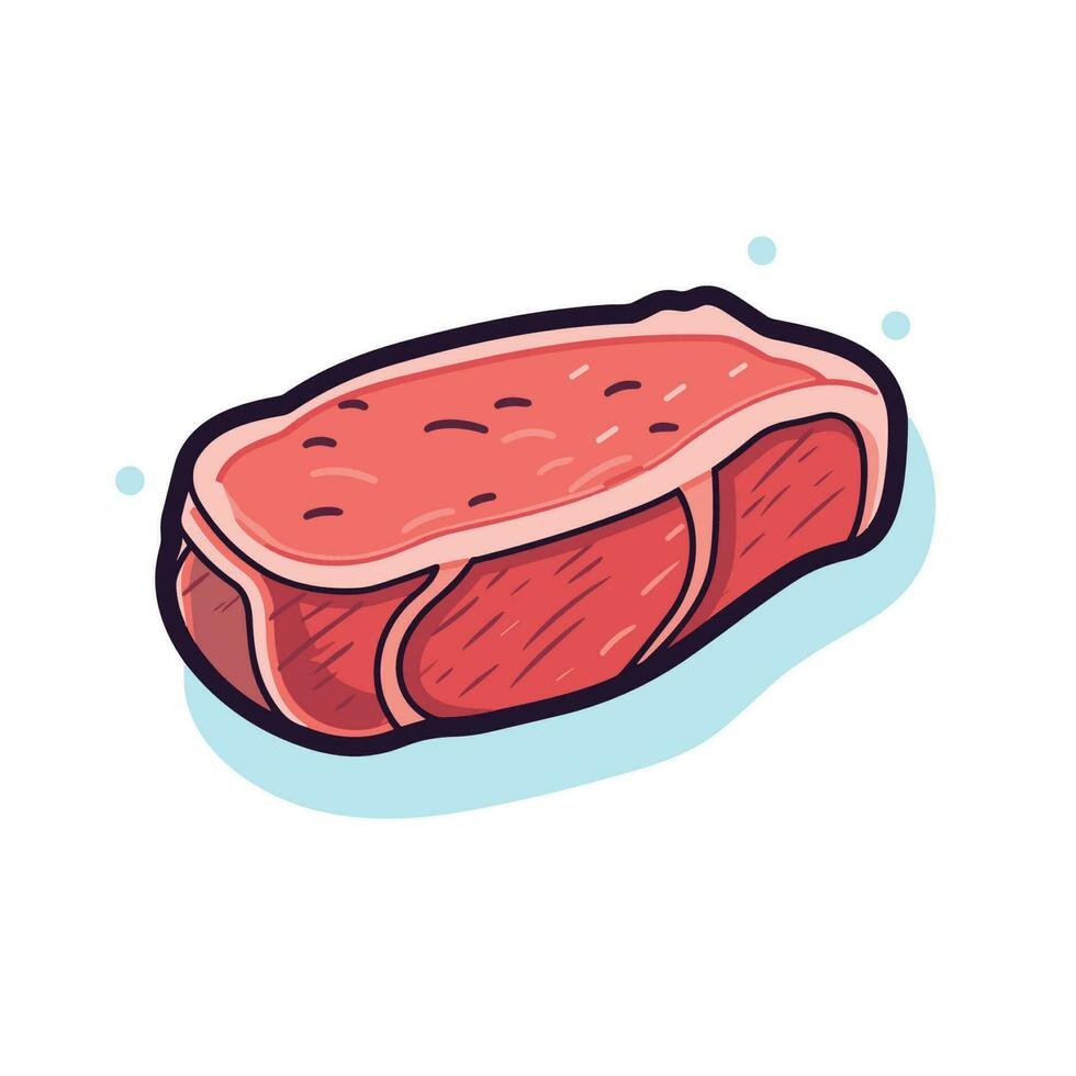 Vector of a raw piece of meat on a clean white background