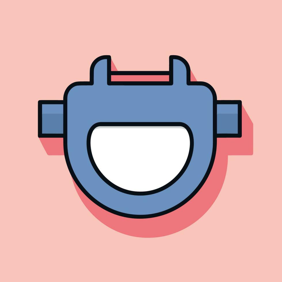 Vector of a flat blue and white object on a vibrant pink background