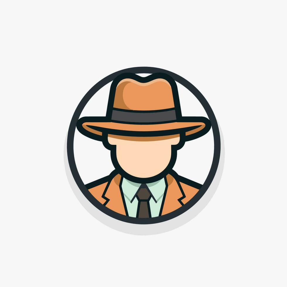 Vector of a stylish man wearing a hat and tie in a modern urban setting