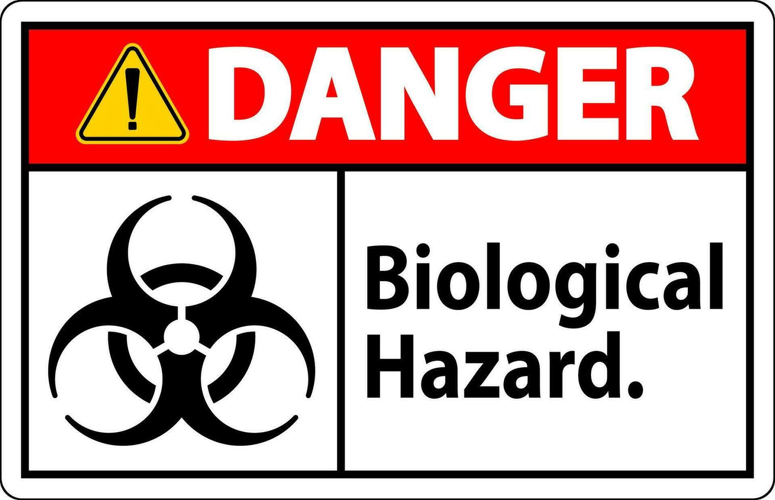 Danger Label Biological Hazard On White Background vector