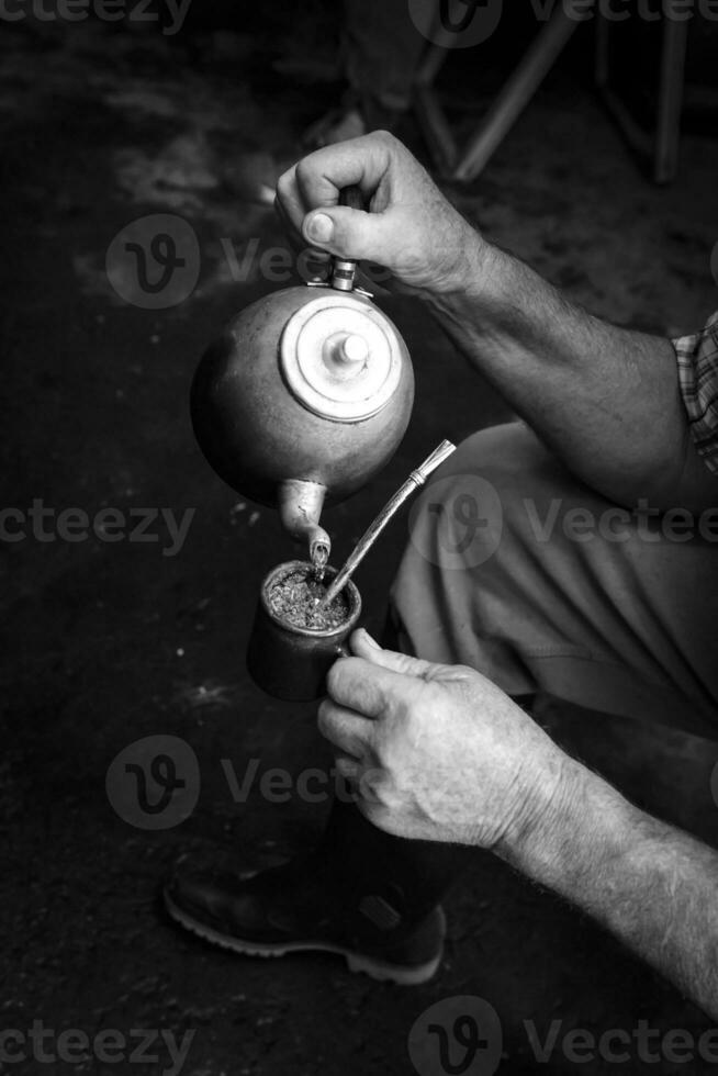 Hands serving mate, Argentine customs, Pampas, Argentina photo