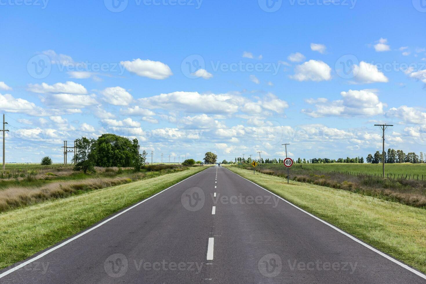 Route crossing the Pampas landscape,Argentina photo