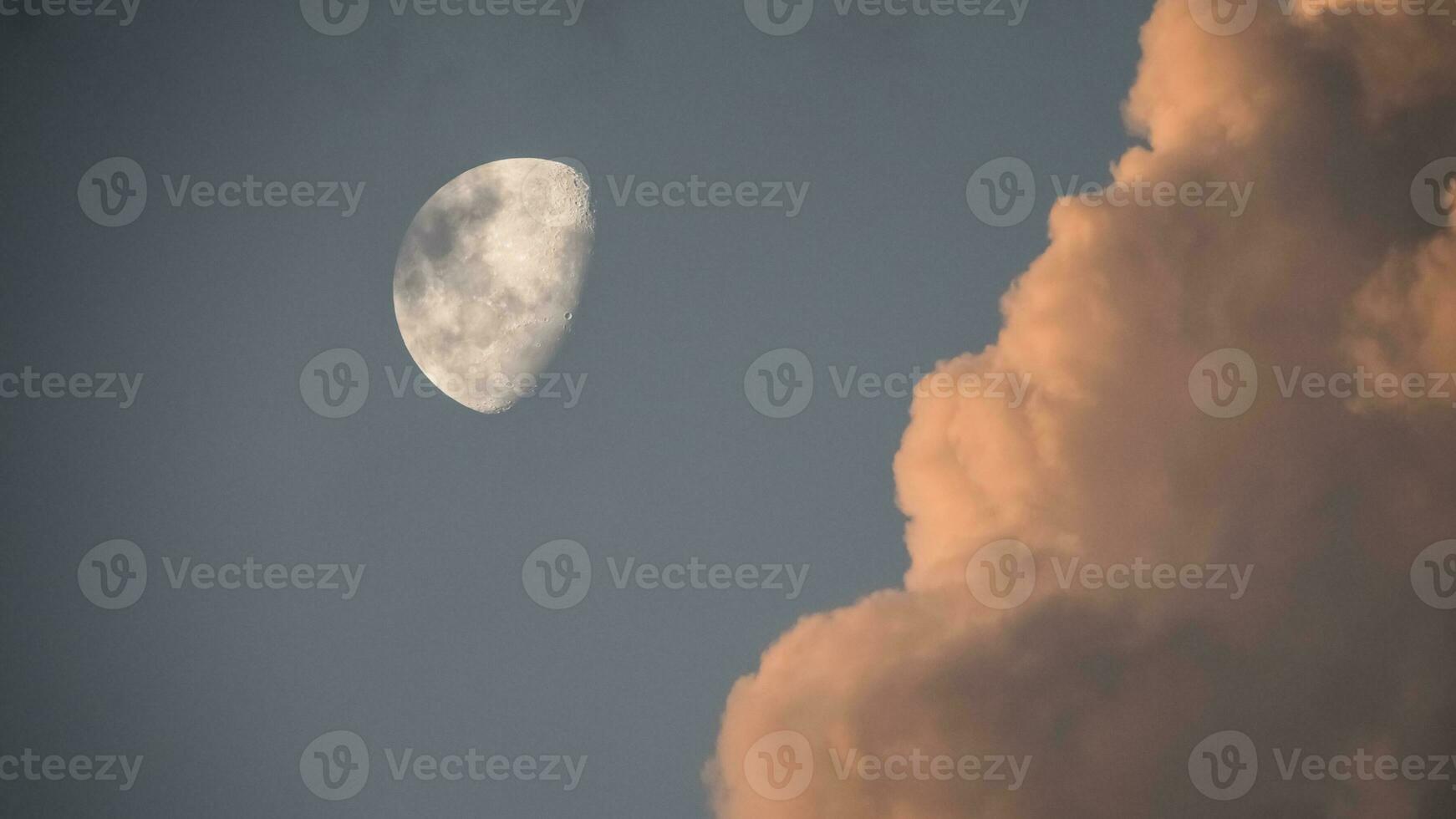 Moon in a sky with clouds,Patagonia Argentina photo