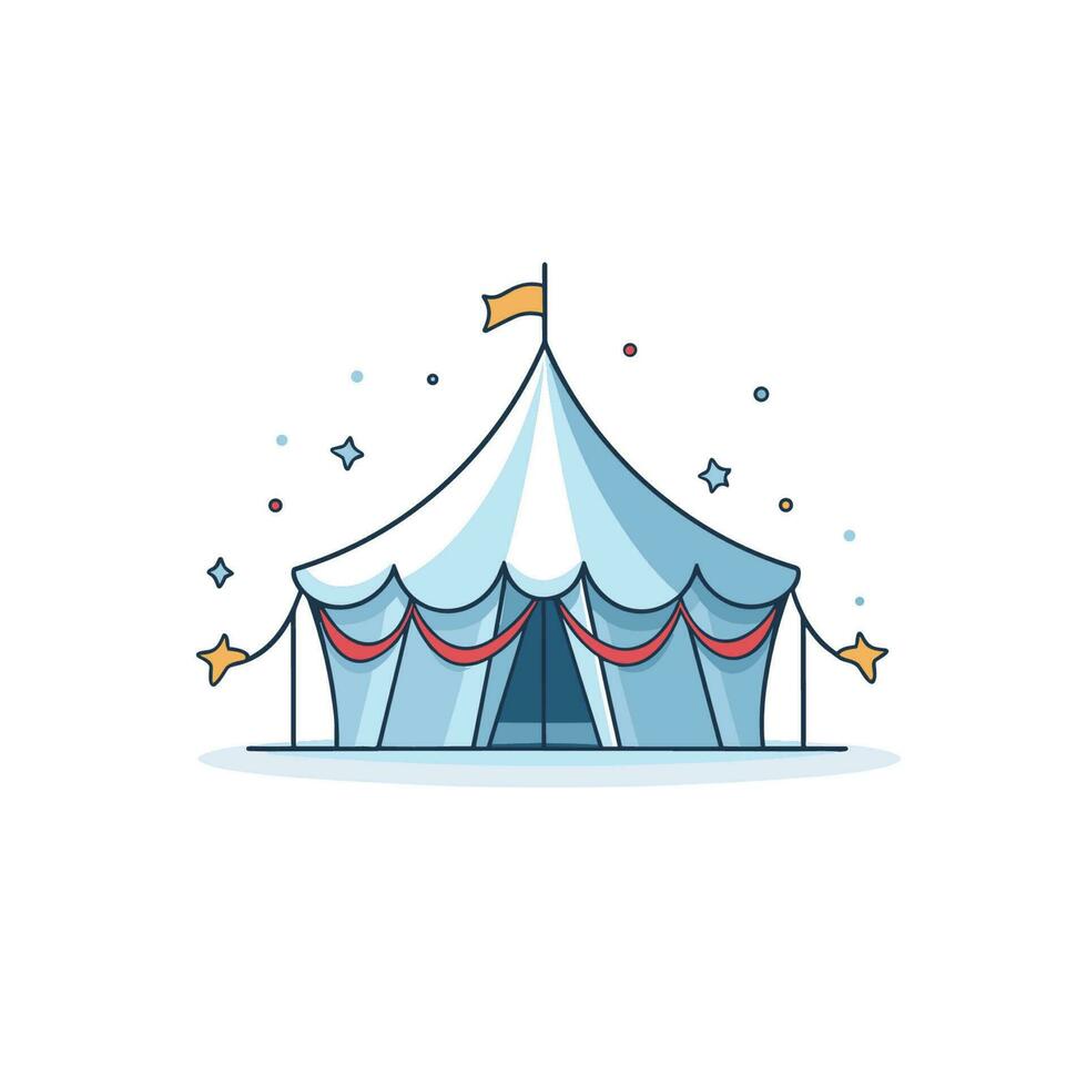 Vector of a flat icon vector of a circus tent with stars on it