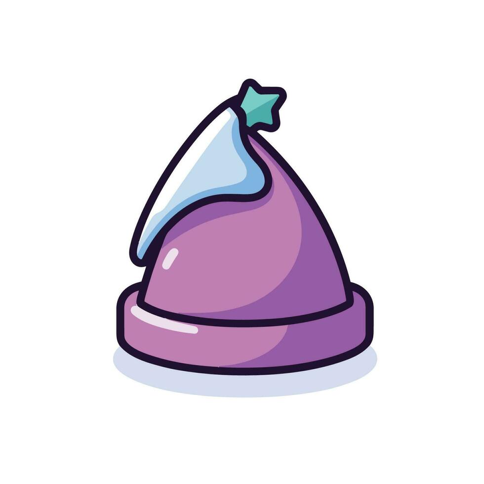 Vector of a flat purple hat with a star on top