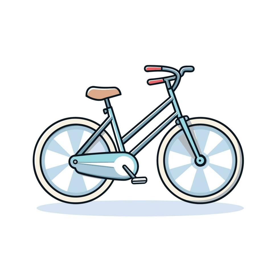 Vector of a blue bicycle with a brown seat on a white background