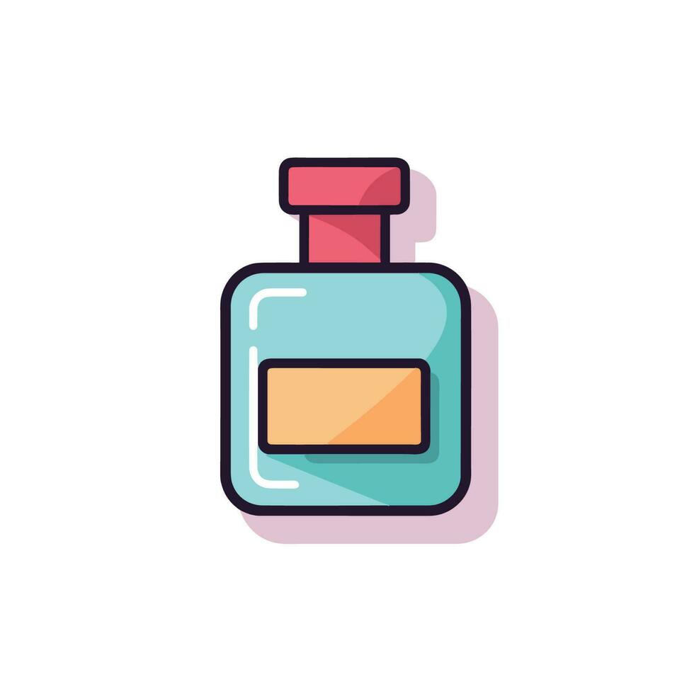 Vector of a minimalist cologne bottle on a clean white background