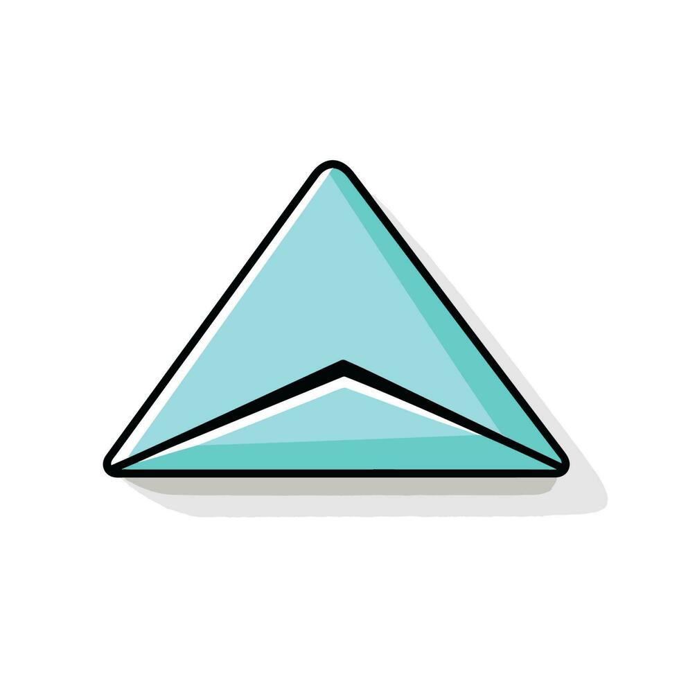 Vector of a simple geometric shape   blue triangle on a white background