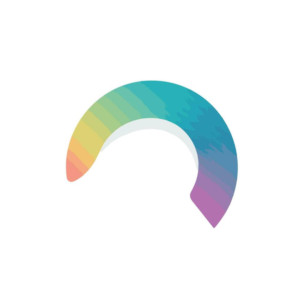 Vector of a vibrant rainbow colored logo against a clean white backdrop