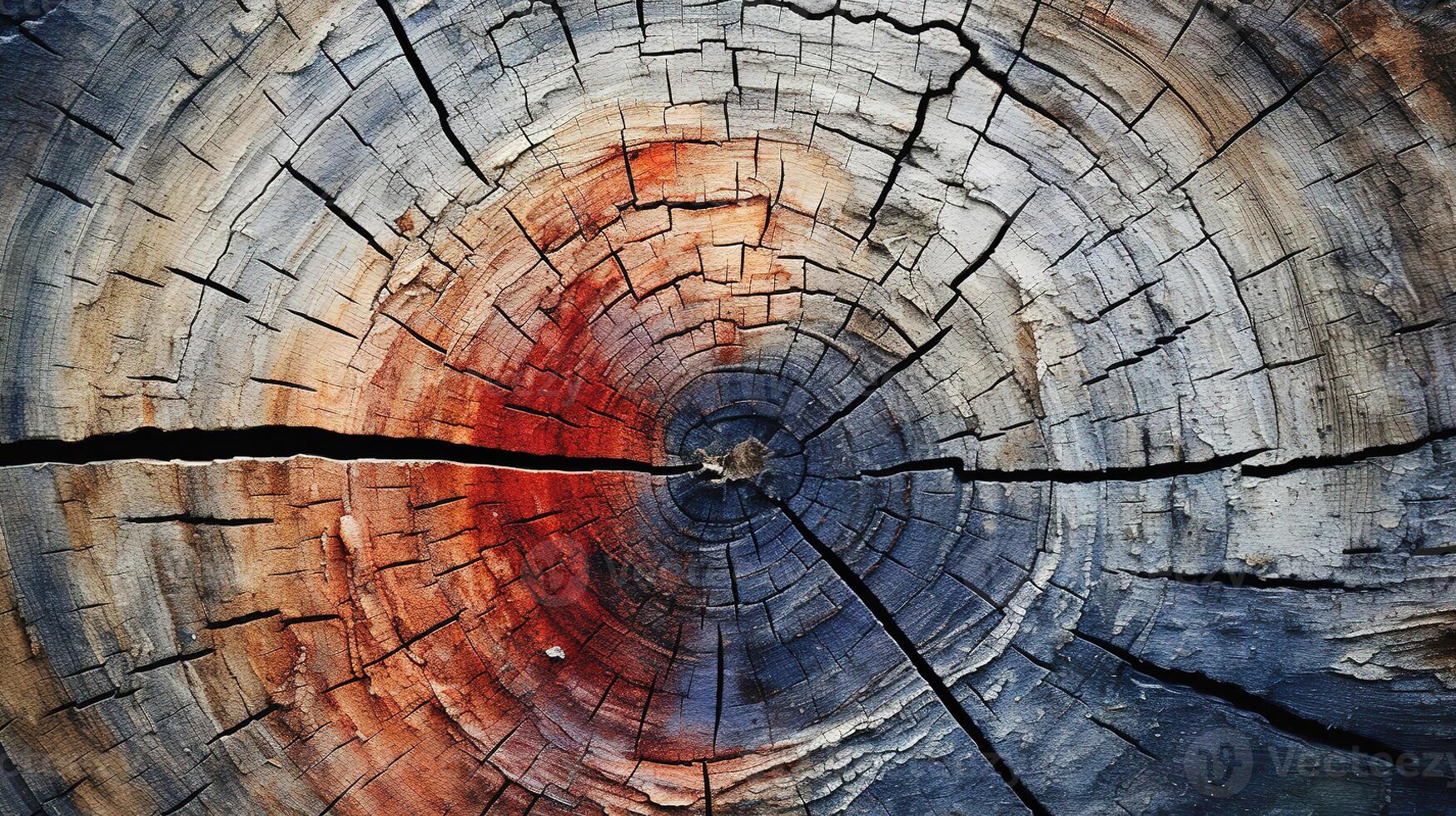 Close-up of wooden annual growth rings. photo
