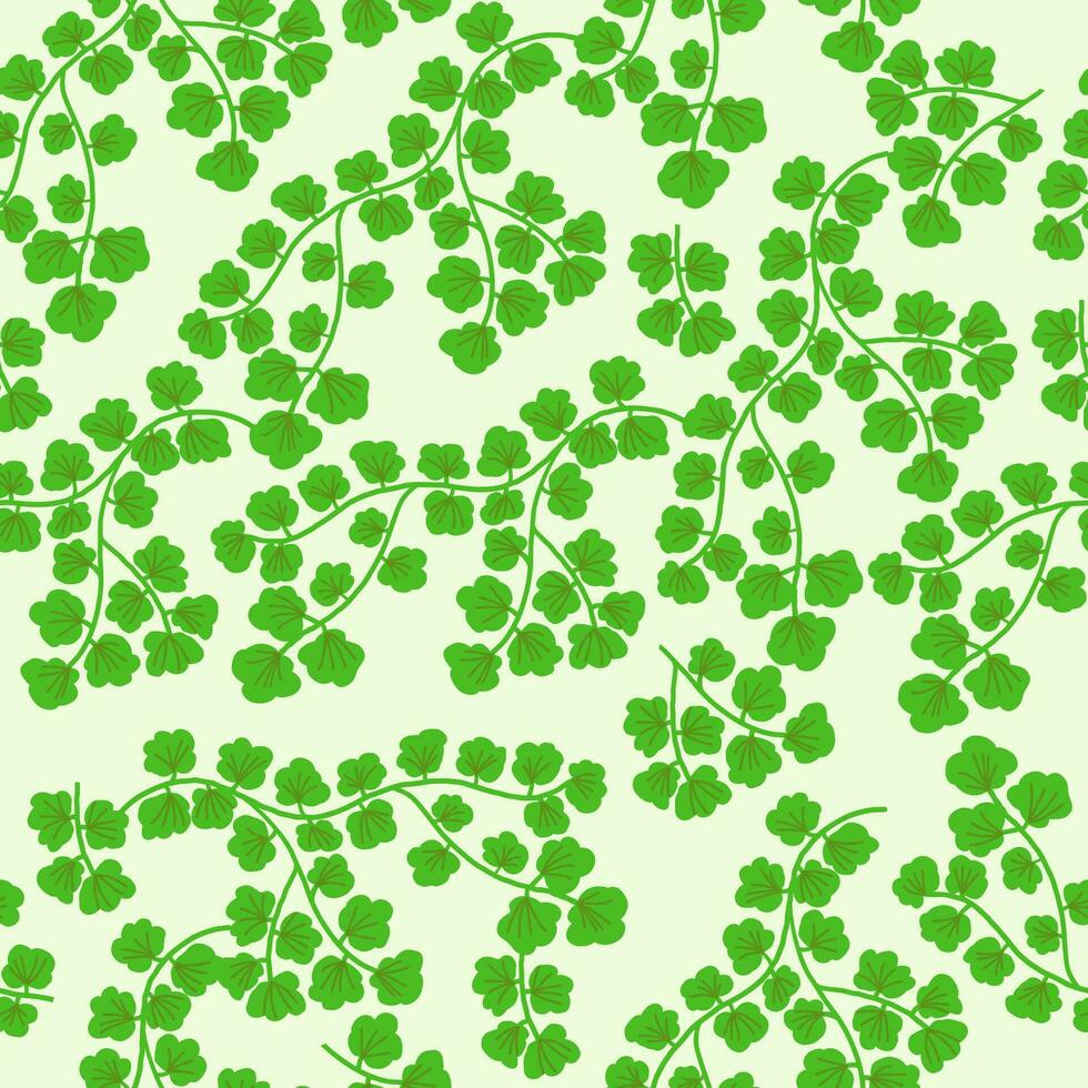 seamless abstract green pattern with leaves , vector floral background