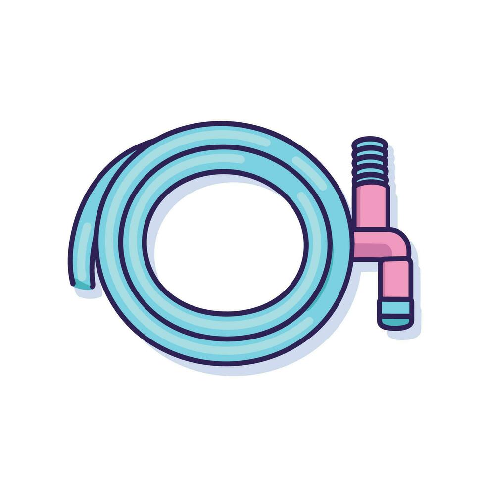 Vector of a flat hose with a spigot attached to it