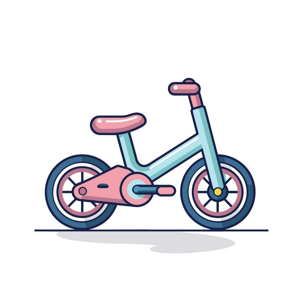 Vector of a colorful bike with a pink handlebar against a flat background