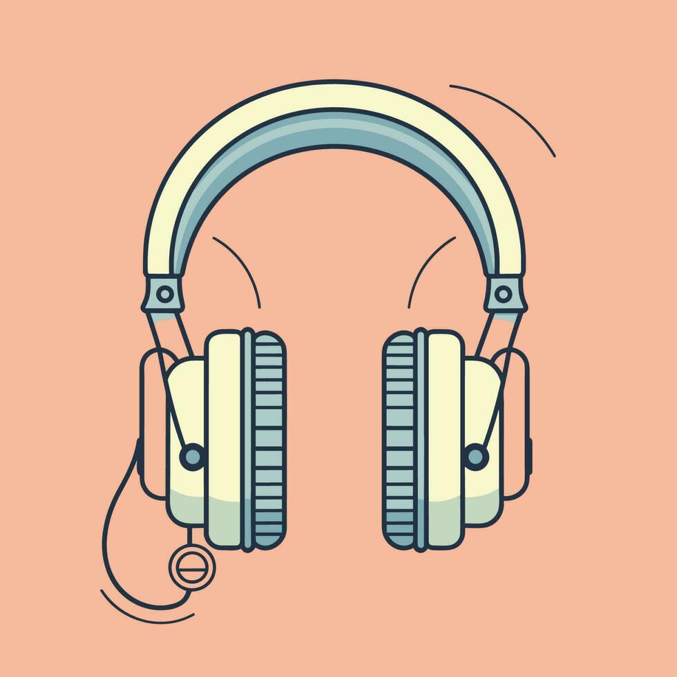 Vector of a pair of stylish headphones on a vibrant pink background