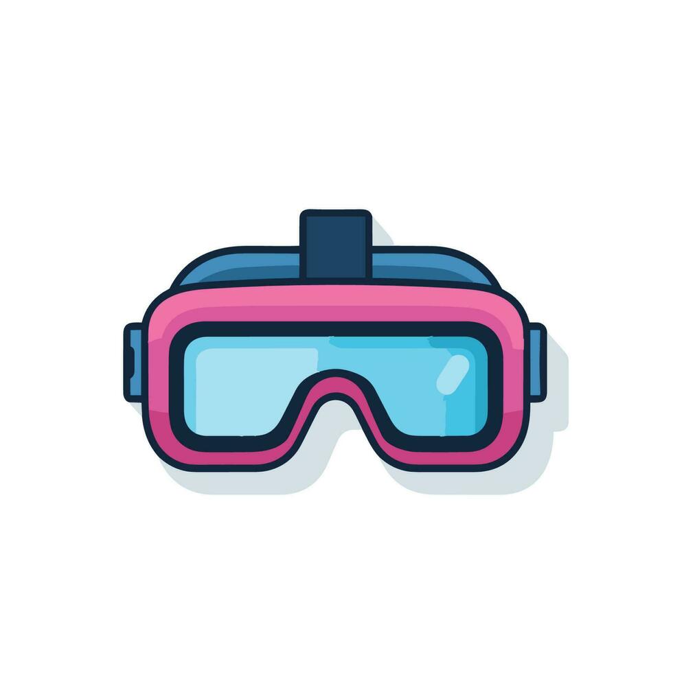Vector of a colorful mask with goggles on a flat surface