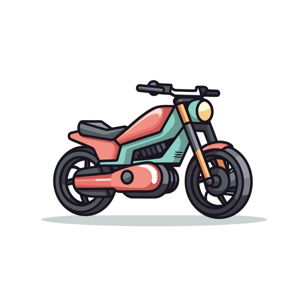 vector de un plano de colores motocicleta con un vibrante rosado y azul color esquema