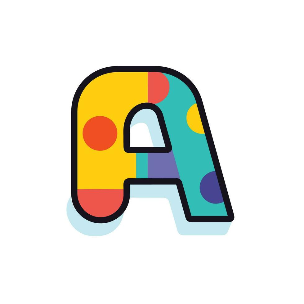 Vector of a vibrant and dotted letter against a flat background