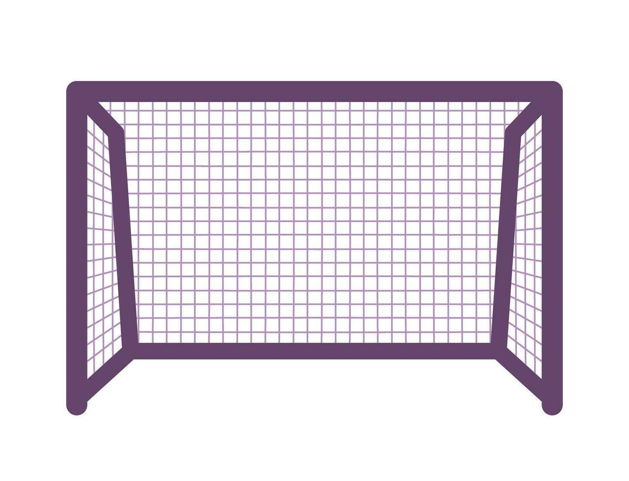 Football gate semi flat colour vector object. Area for kicking ball. Editable cartoon clip art icon on white background. Simple spot illustration for web graphic design