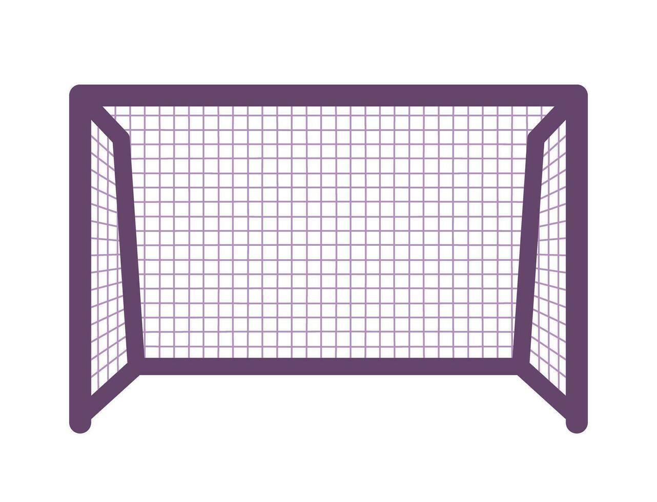 Soccer goal on the stadium. Football post or gate with net. Vector