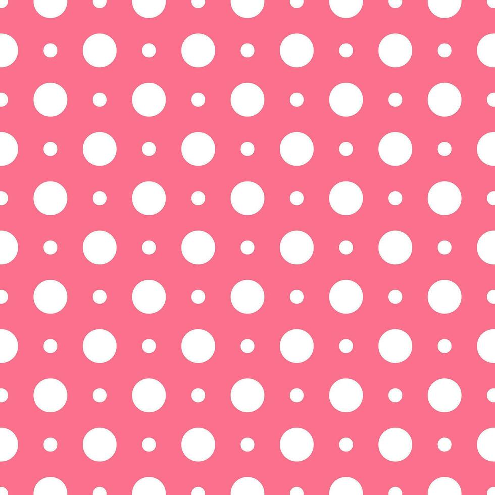 Pink White Polka Dot Pattern Vector Background
