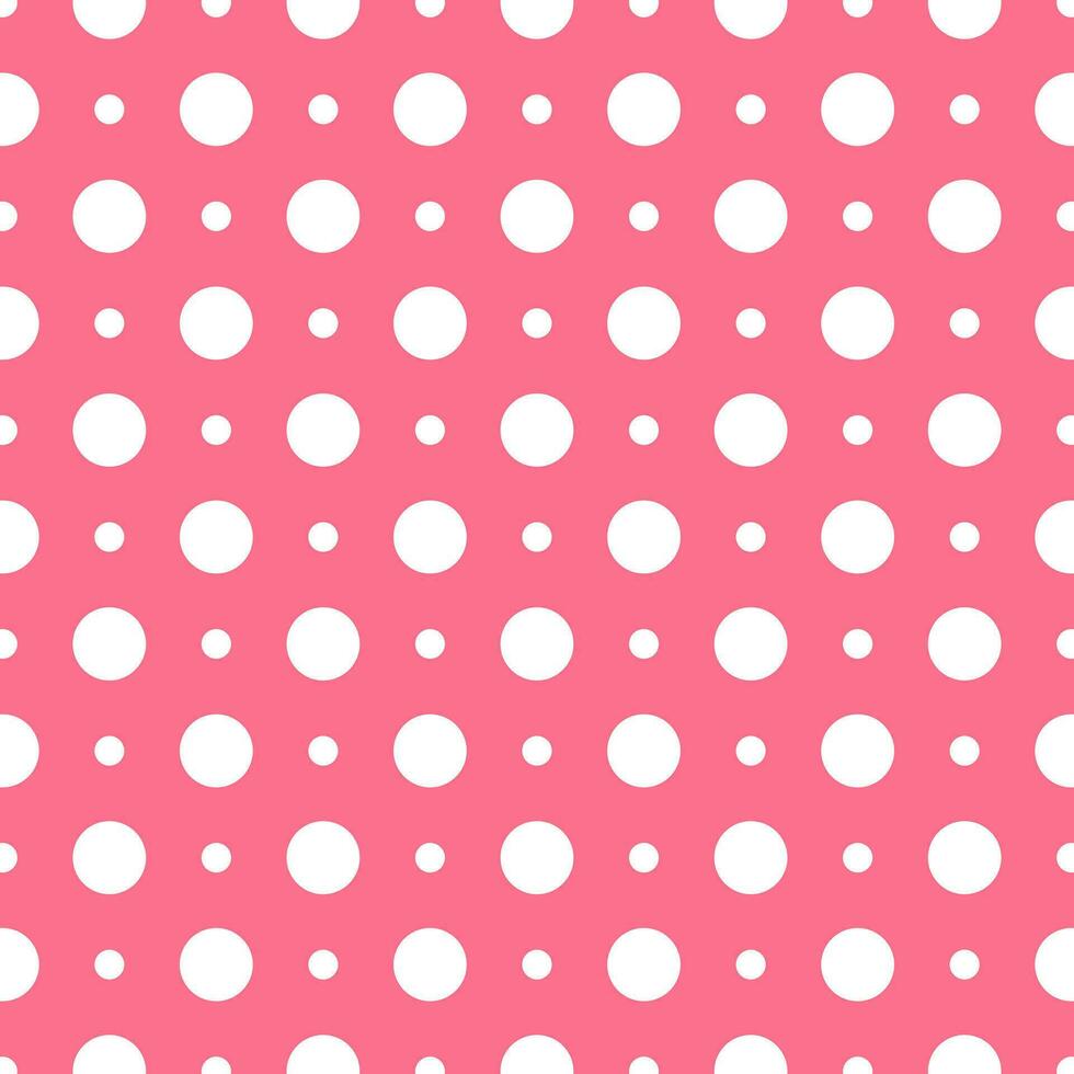 Pink White Polka Dot Pattern Vector Background