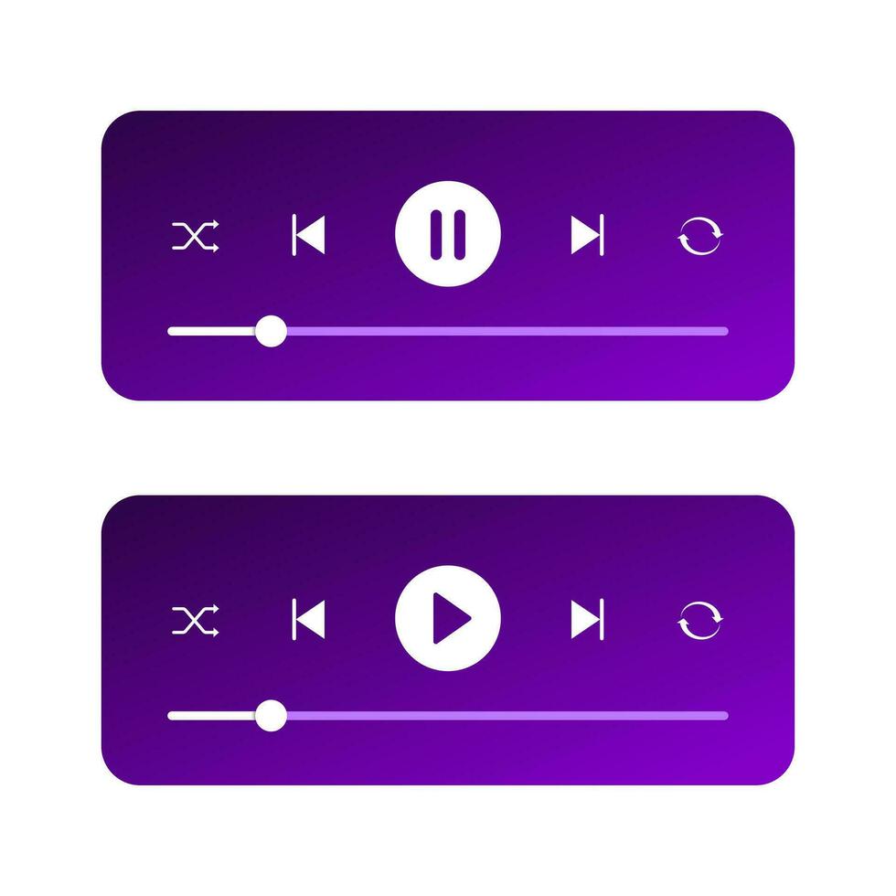 Music Player UI Screen Element Vector Illustration