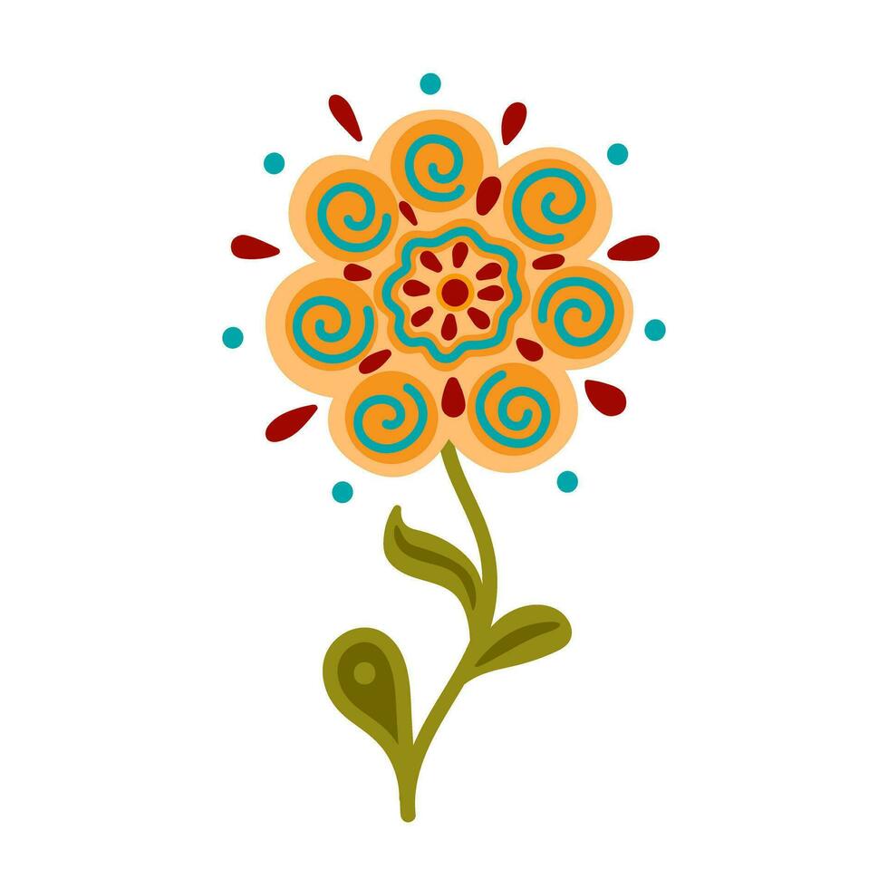 linda flor decorativo icono. mano dibujado floral símbolo. gente estilo. vector