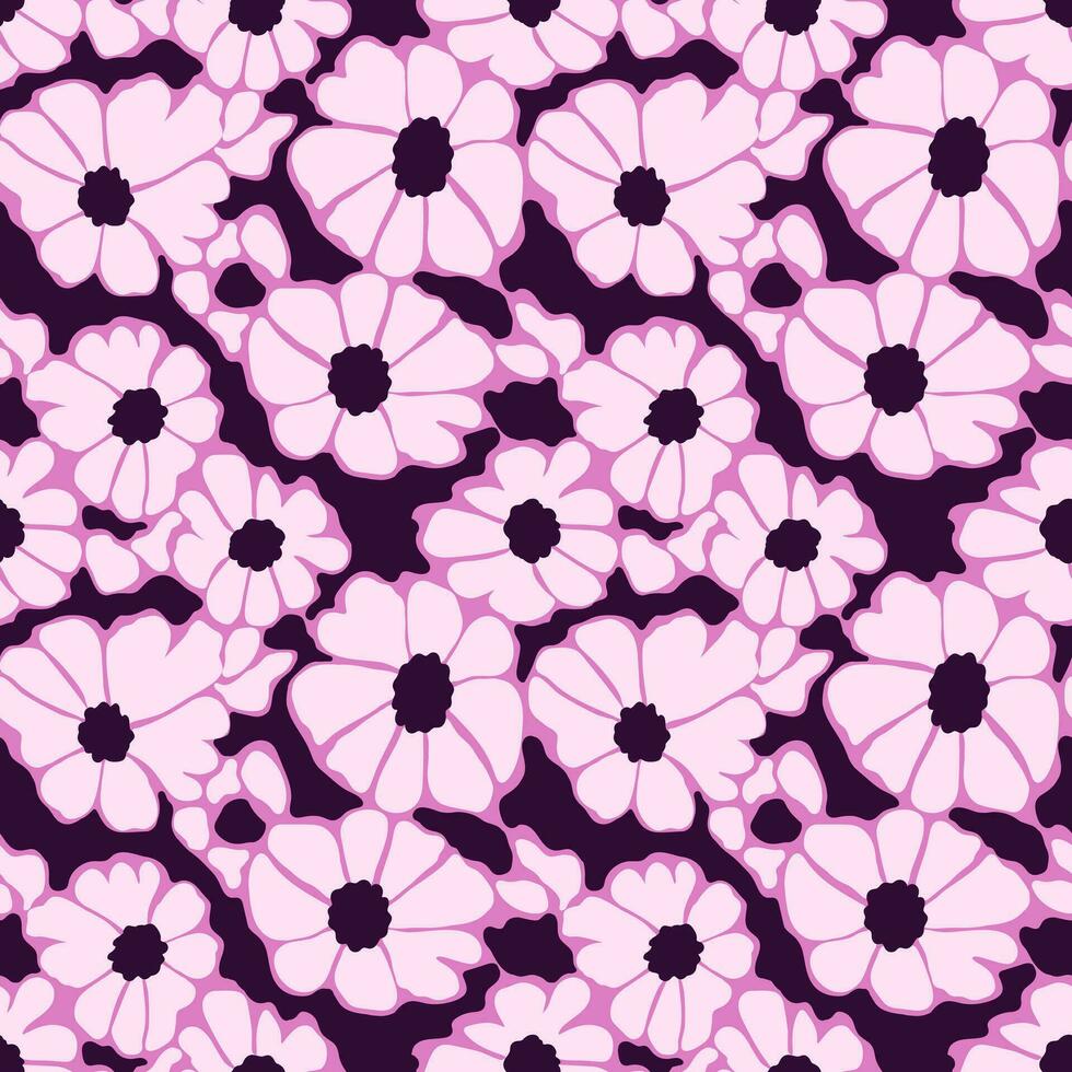 retro maravilloso flores sin costura modelo. de moda estilizado botánico fondo de pantalla. Clásico floral interminable antecedentes. vector