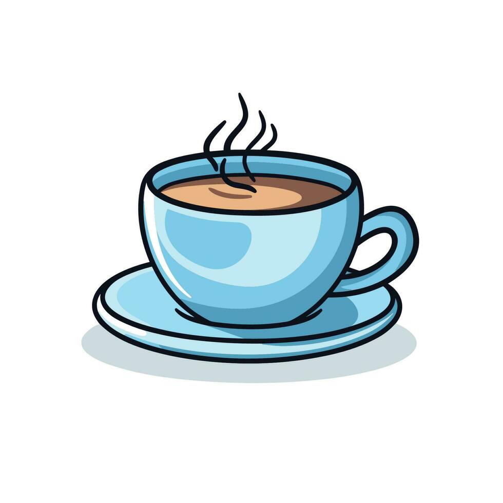 Vector of a flat icon vector of a cup of coffee on a saucer