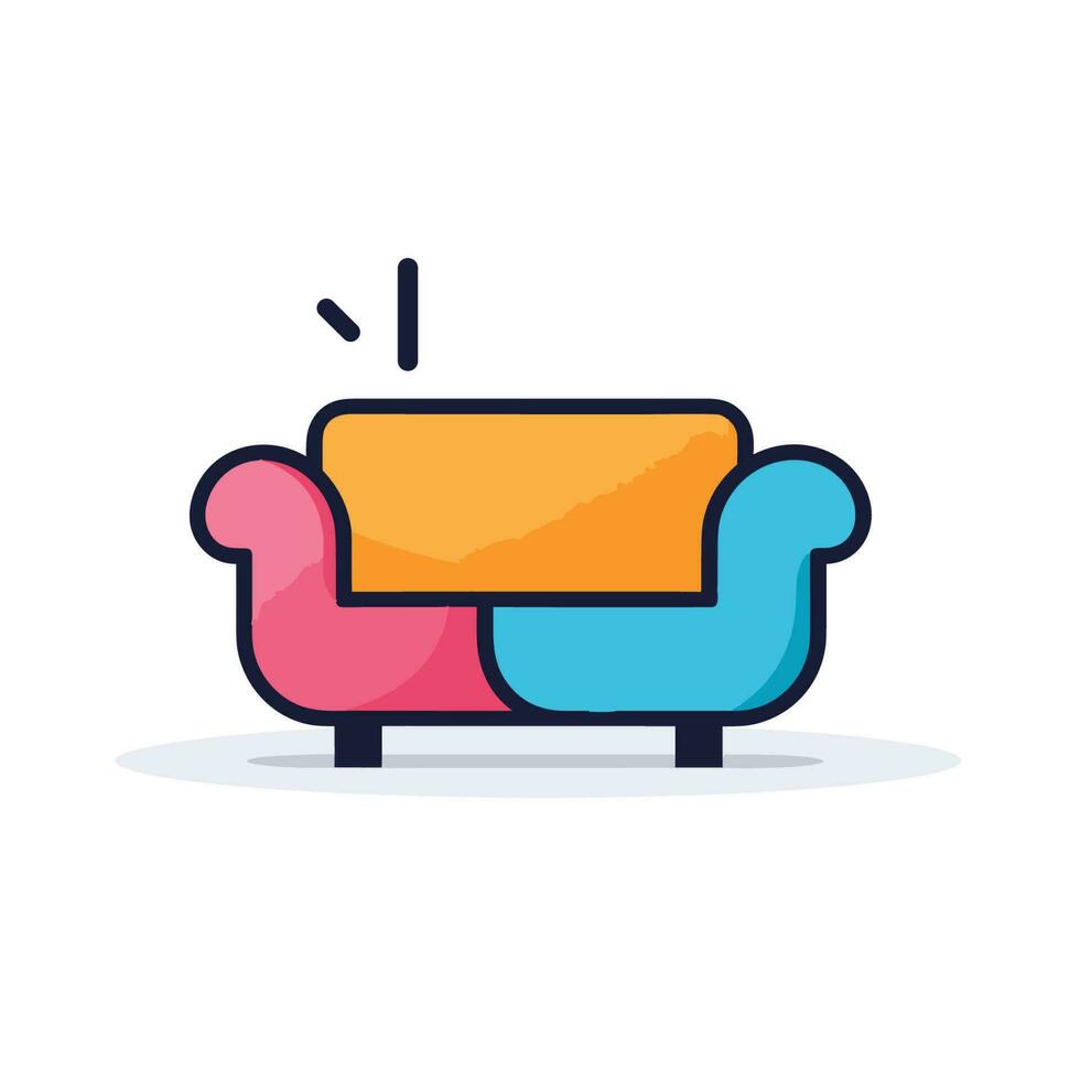 Vector of a cozy couch with a plush pillow resting on top