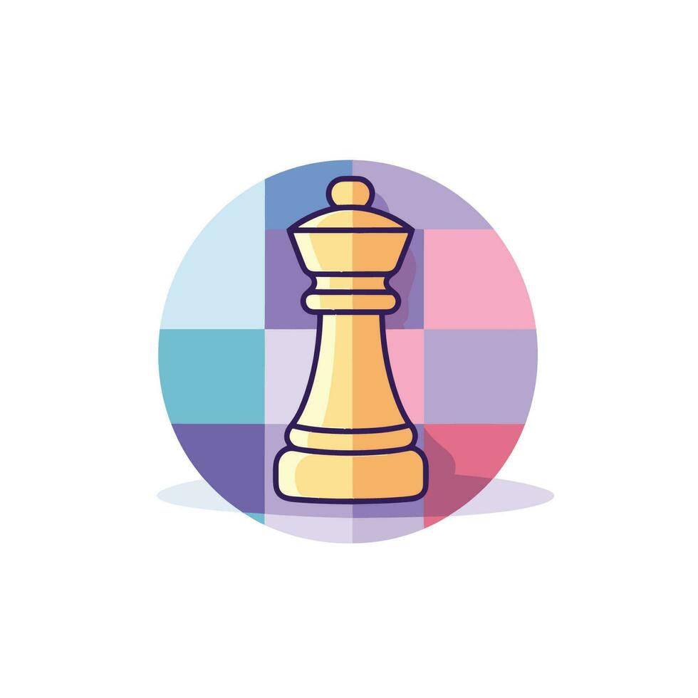 Vector of a flat chess piece on a checkered background