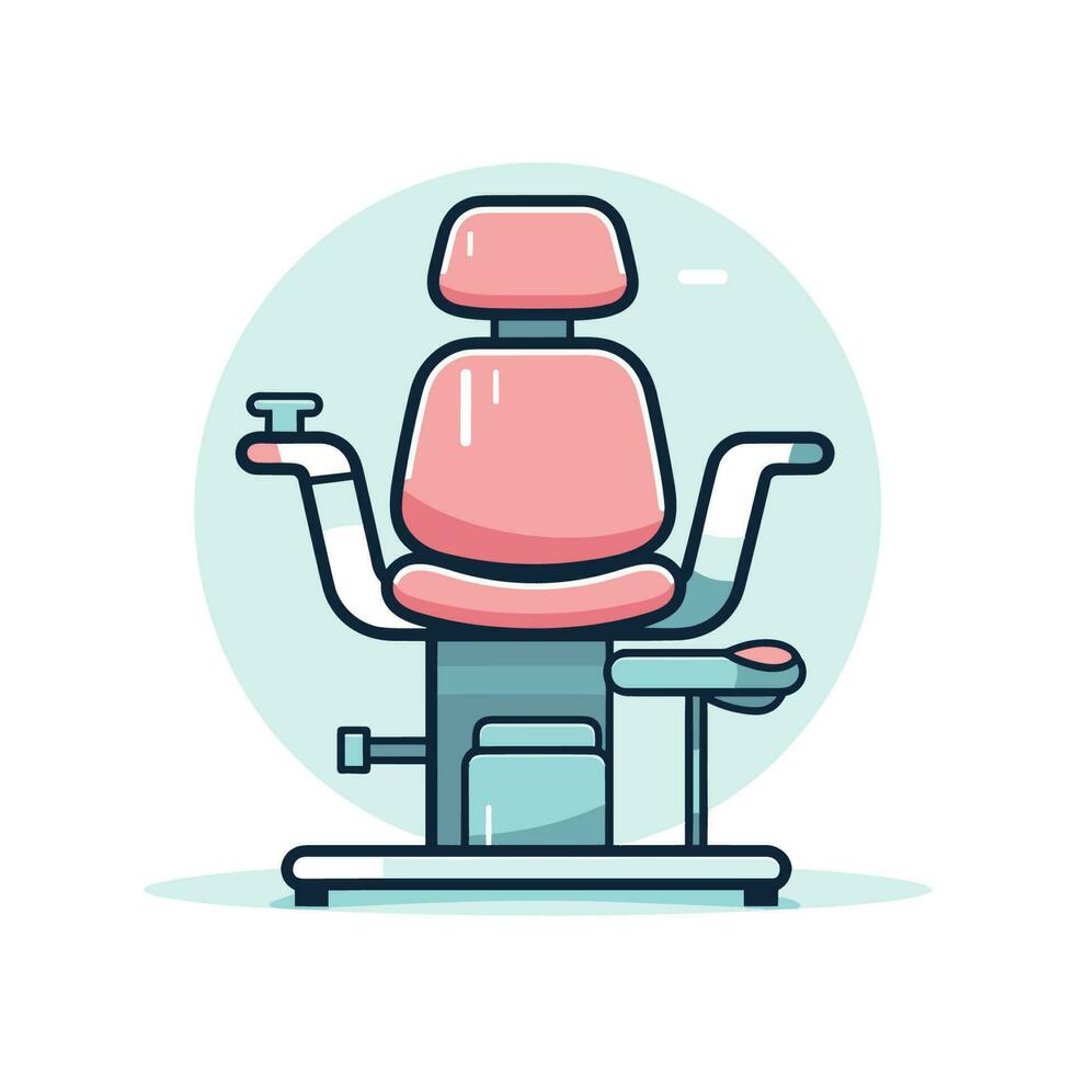 Vector of a pink office chair on a desk in a modern workspace