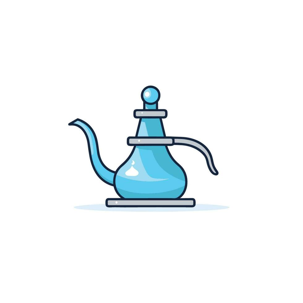 Vector of a simple flat icon of a blue teapot with a handle on a white background