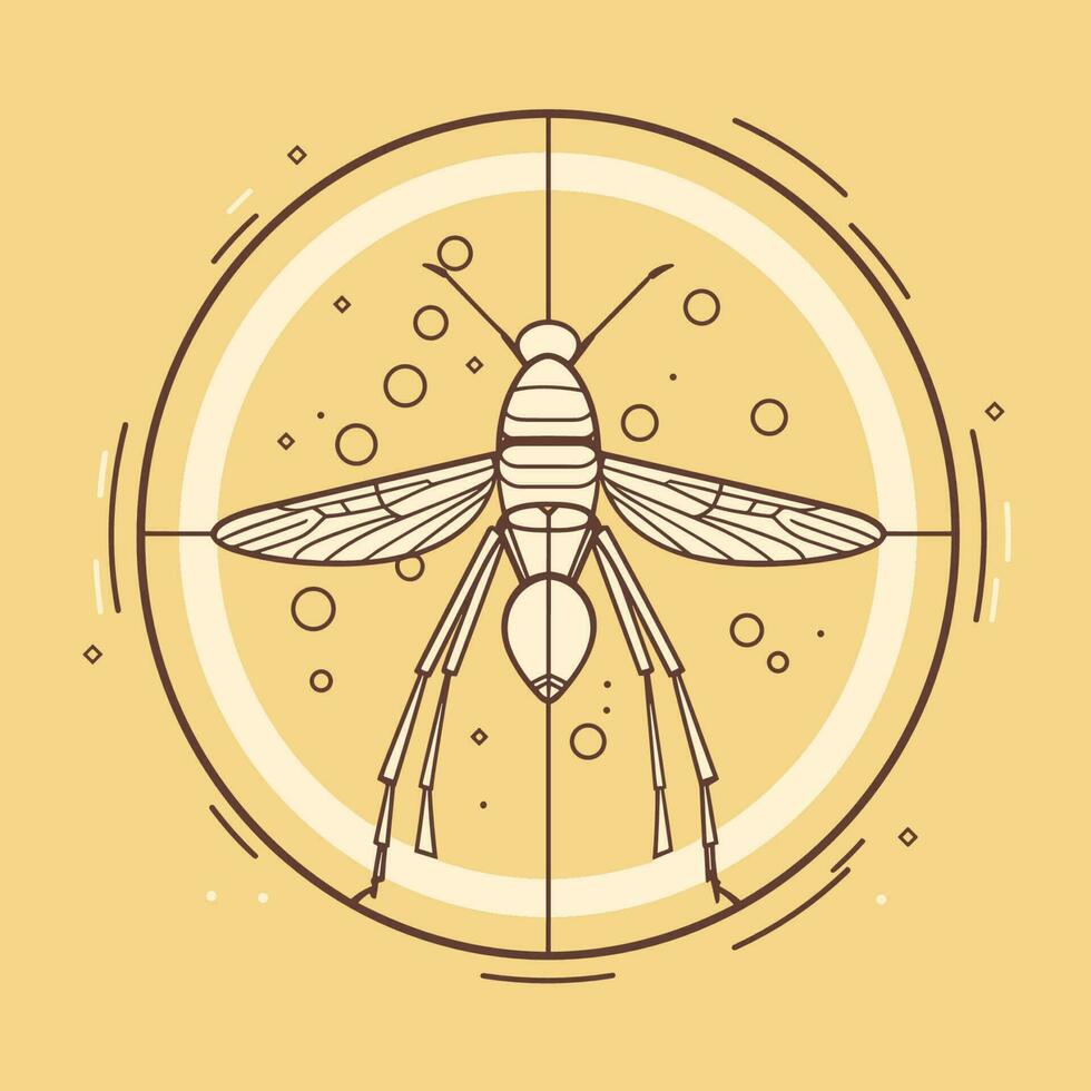 Vector of a mosquito on a vibrant yellow background