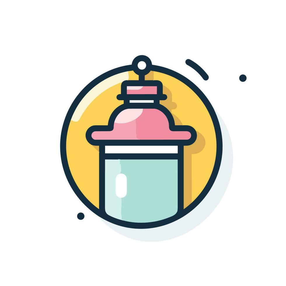 Vector of a pink topped bottle against a clean white backdrop