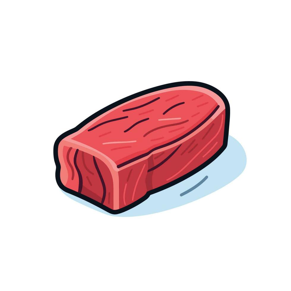Vector of a raw steak on a clean white surface