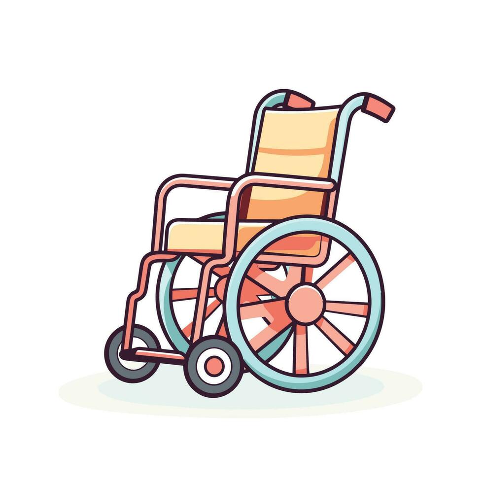 Vector of a flat cartoon wheelchair on a white background