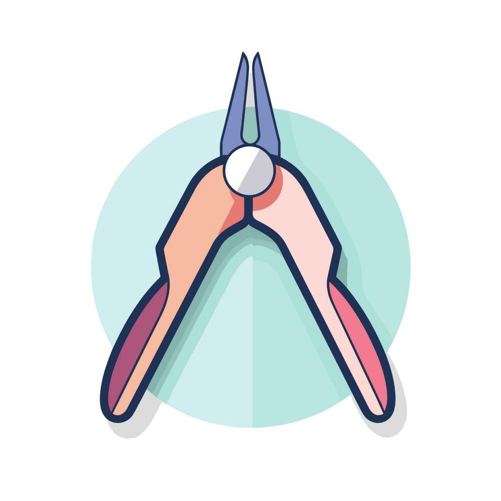 Vector of a pair of hands holding pliers in a flat position