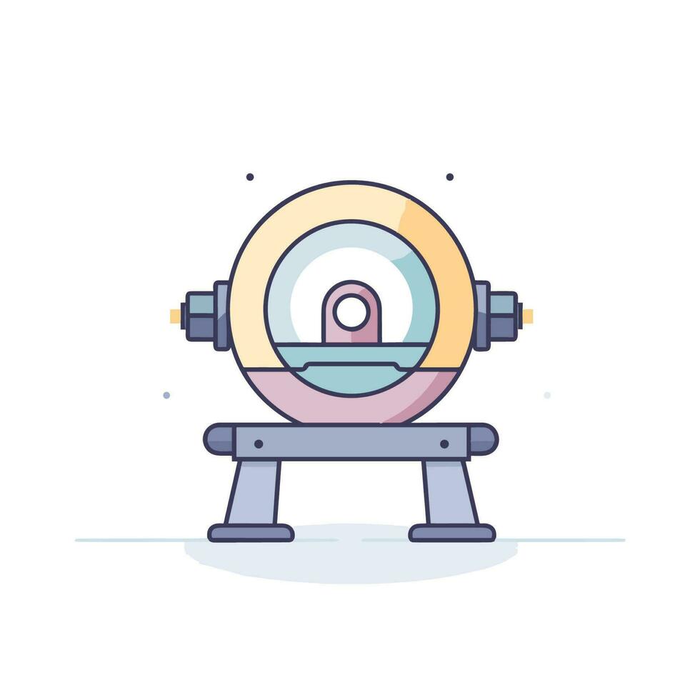 Vector of a cartoon character examining the world with a magnifying glass while sitting on a bench