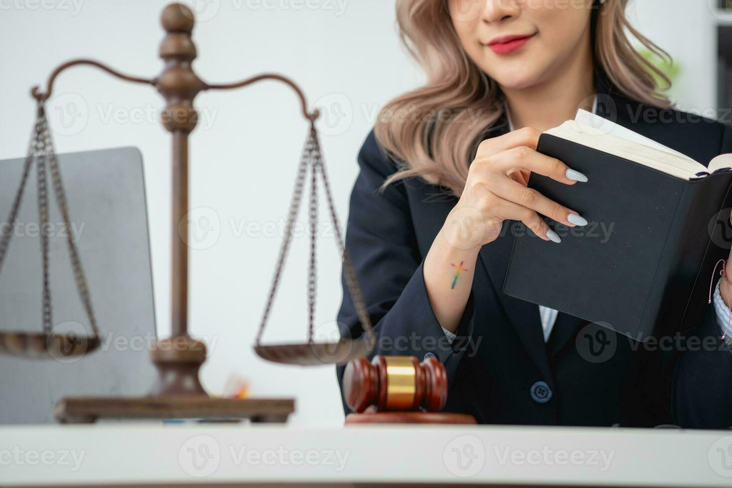 Law, Consultation, Agreement, Contract, Lawyers advice on litigation matters and sign contracts as lawyers to accept complaints for clients. Concept Attorney. photo