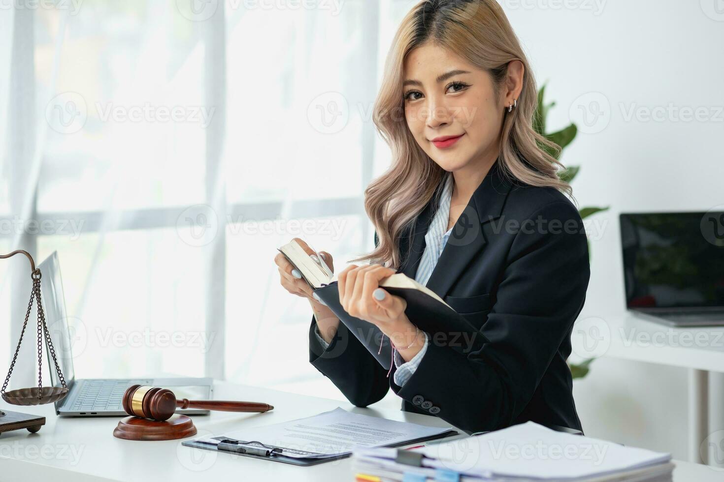 Law, Consultation, Agreement, Contract, Lawyers advice on litigation matters and sign contracts as lawyers to accept complaints for clients. Concept Attorney. photo