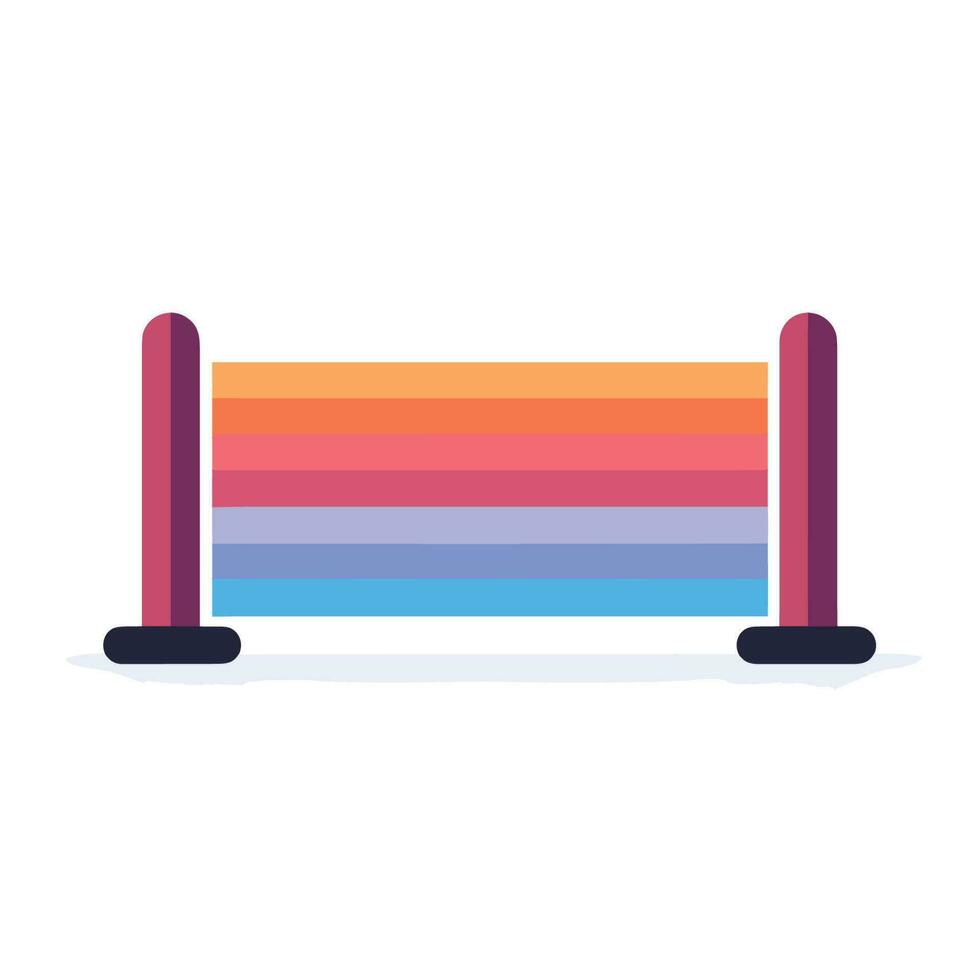 Vector of a vibrant rainbow colored barrier blocking the way