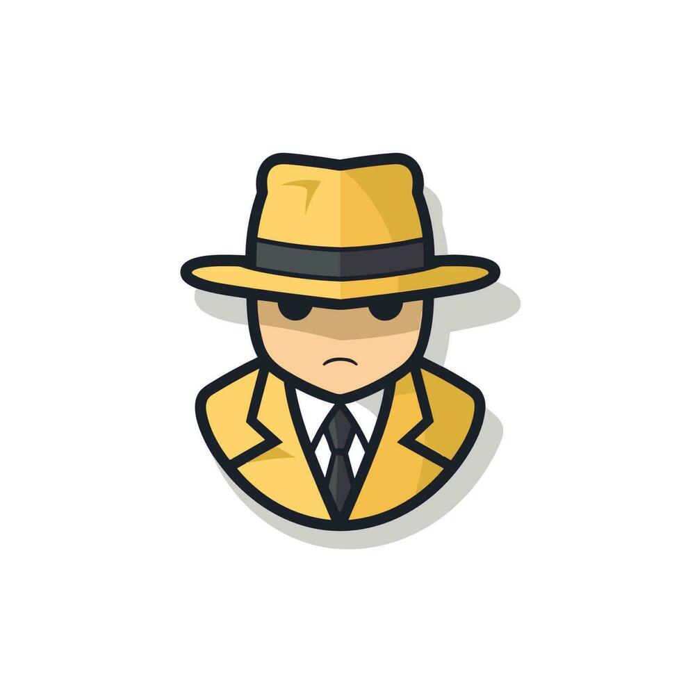 Vector of a man in a vibrant yellow suit and hat against a flat background