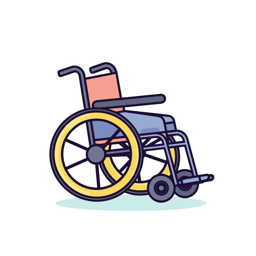 Vector of a flat lay of a wheelchair on a white background